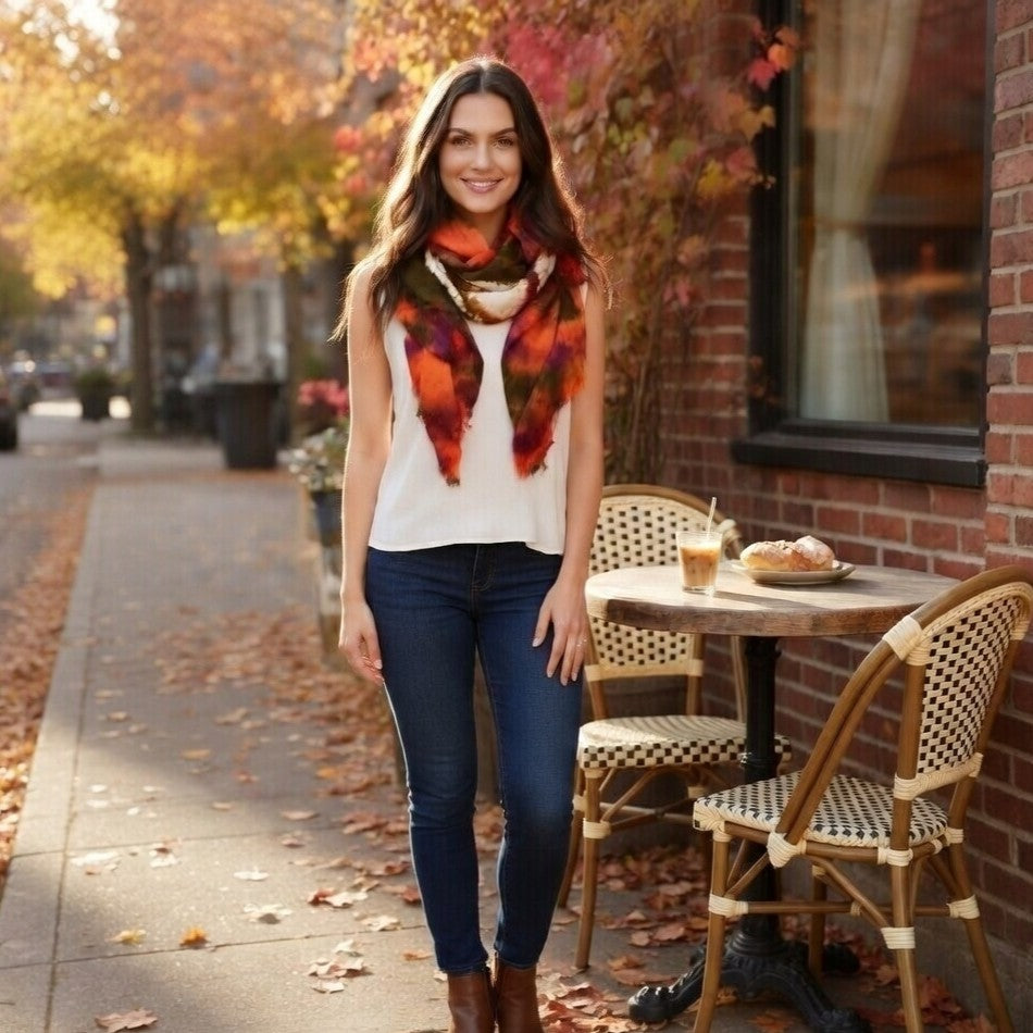 Earth-tone Purple Petalmark Scarf